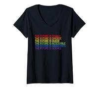 Womens Future Is-Female Diverse Queer Accessible Immigrants Science V-Neck T-Shirt