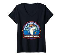 Women's Future Marine Biologist Kindergarten Shark School V-Neck T-Shirt