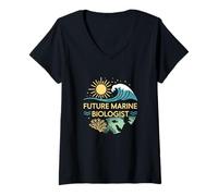 Women's Future Marine Biologist Oceanography Science Research V-Neck T-Shirt