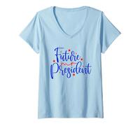 Womens Future Mister President - Patriotic Aspiration V-Neck T-Shirt