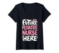 Women's Future Pediatric Nurse Here Nursing Student Neonatal Nurse V-Neck T-Shirt