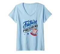Womens Future President President's Day 4th of July Independence V-Neck T-Shirt