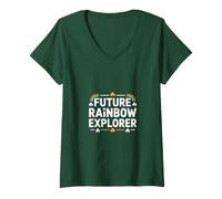 Womens Future Rainbow Explorer Lucky Kids St Patricks V-Neck T-Shirt