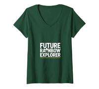 Womens Future Rainbow Explorer St Patricks Day Kids V-Neck T-Shirt