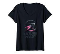 Women's Future Ready Arrow Tech Inspired Innovation Forward Motion V-Neck T-Shirt