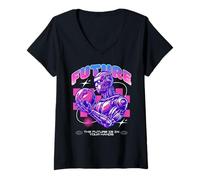 Women's Future Sci Fi Robot The Future is in Your Hands V-Neck T-Shirt