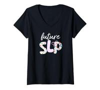 Women's Future SLP Therapy Speech Language Pathology SLP Graduation V-Neck T-Shirt