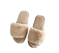 Womens Fuzzy Memory Foam Slippers Womens Slip On Sandals Backless Wide Fit Pressure-Relieving Cosy Alpine Shearling Slippers Non Slip House Sliders Flexible Sole Diabetic Friendly Sandals