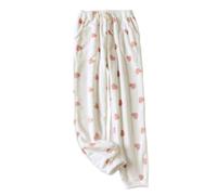 Womens Fuzzy Pyjama Bottoms Pants Soft Fleece Pj Pants Warm Comfy Lounge Pants Sleepwear Joggers Cute Kawaii Love Pattern with Pockets