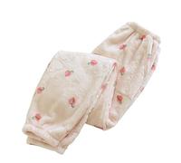 Womens Fuzzy Pyjama Bottoms Pants Soft Fleece Pj Pants Warm Comfy Lounge Pants Sleepwear Joggers Cute Kawaii Love Pattern with Pockets