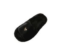 Womens Fuzzy Slippers Heart Pattern Metal Shape Soft Comfy Slippers Open Toe Slip On Memory Foam House Shoes