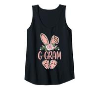 Womens G-GRAM Cute Leopard Bunny Ears Floral Easter Tank Top