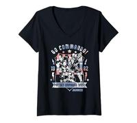 Women's G.I. Joe Go Commando Protect Empower Unite 1982 Shield Crest V-Neck T-Shirt