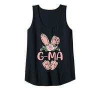 Womens G-MA Cute Leopard Bunny Ears Floral Easter Tank Top