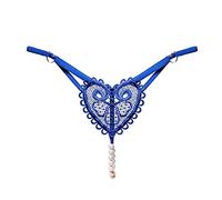 Women's G String Panties Pearl Heart Print Breathable Hipsters Underwear for Women Sexy Soft Thongs Underpants Butt Lifting Tummy Control Funny Cheeky Comfor Stretch Cute Blue