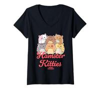 Women's Gabby’s Dollhouse Hamster Kitties Cluster V-Neck T-Shirt