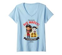 Women's Gabby's Dollhouse Aye Matey Treasure Hunt V-Neck T-Shirt