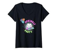 Women's Gabby's Dollhouse Sprinkle Party Cakey V-Neck T-Shirt