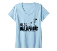 Womens Galapagos Islands Islas Galapagos Iguana Ecuador V-Neck T-Shirt