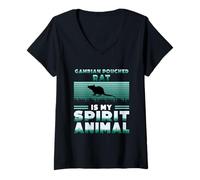 Womens Gambian Pouched Rat is my Spirit Animal African Rat V-Neck T-Shirt