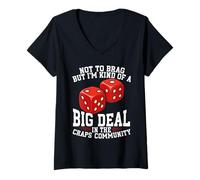 Womens Gambling Big Deal Craps Community Dice V-Neck T-Shirt