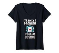 Womens Gambling Problem Only Losing Witty Casino Player Women Men V-Neck T-Shirt
