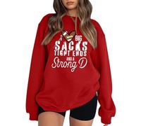 Womens Game Day I Love Big Sacks Tight Ends and Big D Sweatshirts Football Season Football Mom Sweaters Football Lover Vintage Hoodies Y2K Gameday Football Teen Sweatshirts Gothic Red