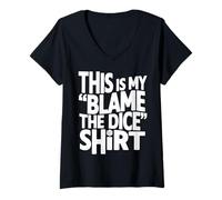 Women's Game Night Blame The Dice Tabletop Board Gamer V-Neck T-Shirt