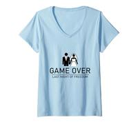 Women's Game Over Last Night of Freedom Stag Night V-Neck T-Shirt