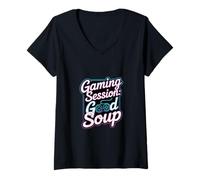 Women's Gaming Session Good Soup Funny Gamer Meme V-Neck T-Shirt