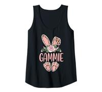 Womens Gammie Cute Leopard Bunny Ears Floral Easter Tank Top