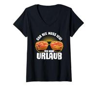 Womens Gar nix muss ich! - Ich Habe Urlaub. Funny Summer Motif V-Neck T-Shirt