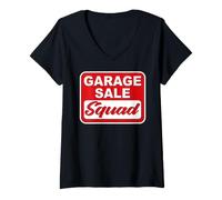 Women's Garage Sale Squad Retro Yard Sale Team Thrifting Design V-Neck T-Shirt