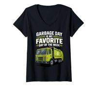 Womens Garbage Day is My Favorite Day of Week V-Neck T-Shirt