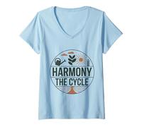 Women's Garden Harmony Nature Life Cycle Gardening Enthusiast V-Neck T-Shirt