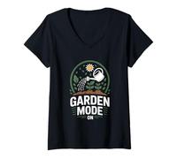 Women's Garden Mode On Gardening Life Backyard Gardener V-Neck T-Shirt