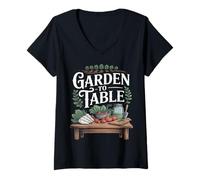 Women's Garden to Table Vegetable Farming V-Neck T-Shirt