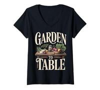Women's Garden to Table Vegetable Farming V-Neck T-Shirt