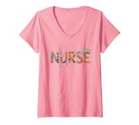 Women's Gardencore Nurse Squad Life RN Cottagecore NP Camp Peds NICU V-Neck T-Shirt