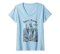 Womens Gardening Gardener Patron Saint Fiacre Vintage Gardeners V-Neck T-Shirt