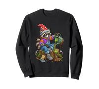 Womens Gardening Raccoon Gnome Mushroom Hat Trash Panda Mom Sweatshirt