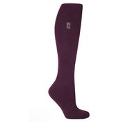 HEAT HOLDERS SOCKSHOP Ladies Outdoor 2.3 TOG Plain Long Leg Gardening Socks Pack of 1 Plum 4-8