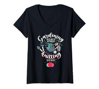 Women's Gardening Solves Most of My Problem Knitting Solves The Rest V-Neck T-Shirt
