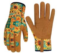 Womens Gardening Weeding Working Gloves, Leather Garden Glove High-Dexterity Gardening Work Gloves for Women Thorn Proof No Stab for Digging, Planting, Pruning Garden Work Women