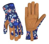 Womens Gardening Weeding Working Gloves, Leather Garden Glove High-Dexterity Gardening Work Gloves for Women Thorn Proof No Stab for Digging, Planting, Pruning Style1, Gifts for Women