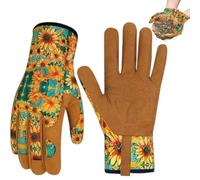 Womens Gardening Weeding Working Gloves, Leather Garden Glove High-Dexterity Gardening Work Gloves for Women Thorn Proof No Stab for Digging, Planting, Pruning, Garden Tools