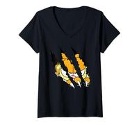 Women's Garfield Claws V-Neck T-Shirt