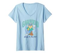 Womens Garfield Ready to Par-Tee! Collegiate Golf Club Portrait V-Neck T-Shirt