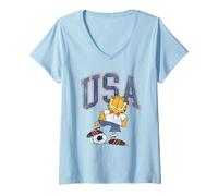 Women's Garfield Soccer USA V-Neck T-Shirt