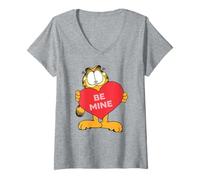 Womens Garfield Valentine's Day Be Mine Romantic Poster V-Neck T-Shirt
